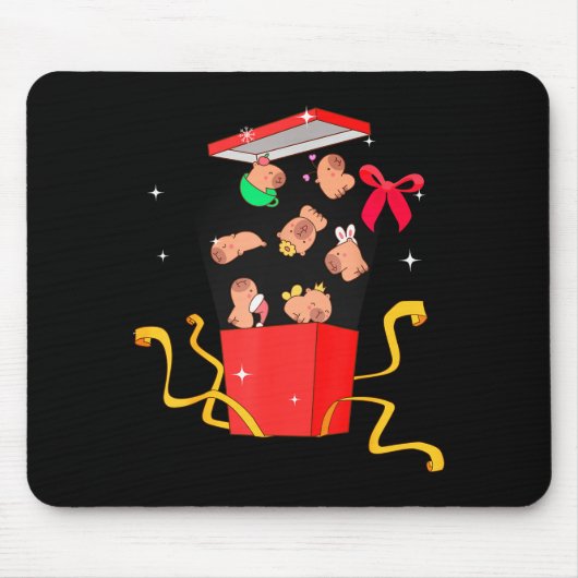 Unboxing Blind Box Capybara Pyjama Ugly Christmas  Muismat (Voorkant)