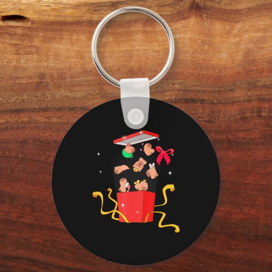 Unboxing Blind Box Capybara Pyjama Ugly Christmas  Sleutelhanger (Voorkant)