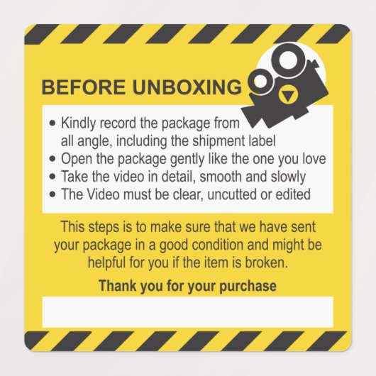 Unboxing Custom Label and Guarantee (Design 1)