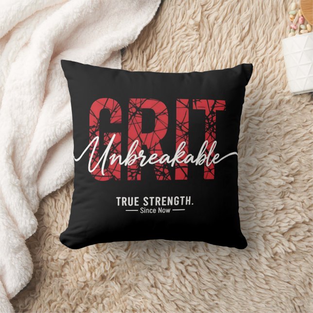 Unbreakable Grit Motivational Quote Art  Kussen (Deken)