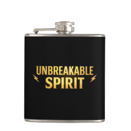 Unbreakable Spirit Black Stainless Steel Hip Flask Heupfles