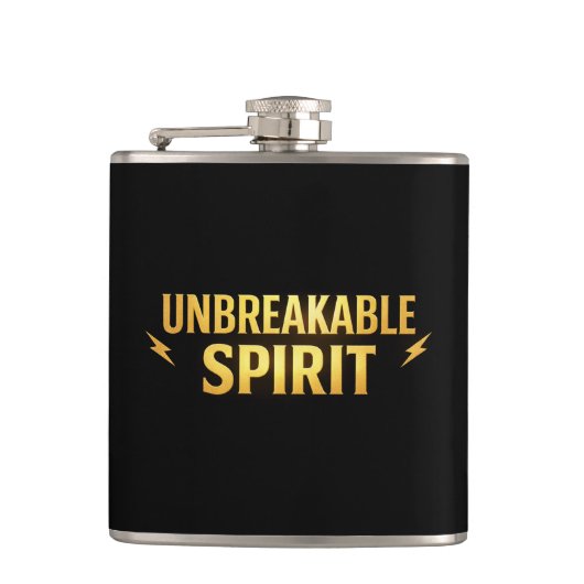 Unbreakable Spirit Black Stainless Steel Hip Flask Heupfles (Voorkant)