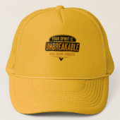 "Unbreakable Spirit T-Shirt: Rise, Grind, Conquer Trucker Pet (Voorkant)
