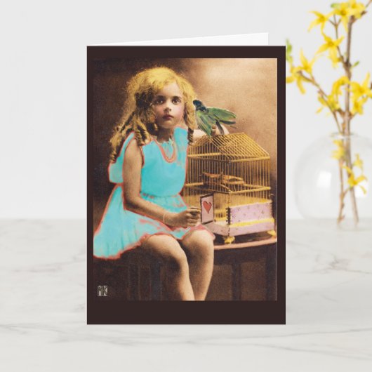 Uncaged Raven  Foto Verjaardag Kaart (Gele Bloem)