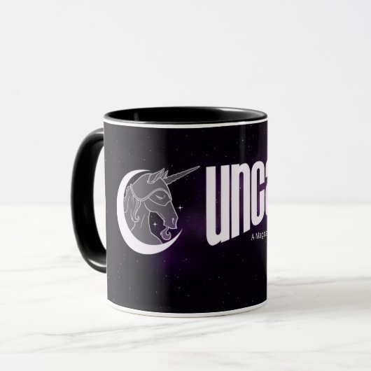 Uncanny Magazine masthead mok (Voorkant links)