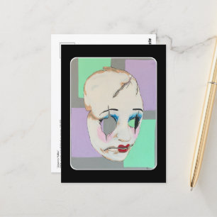 'Uncanny Valley' Schilderij op een Briefkaart