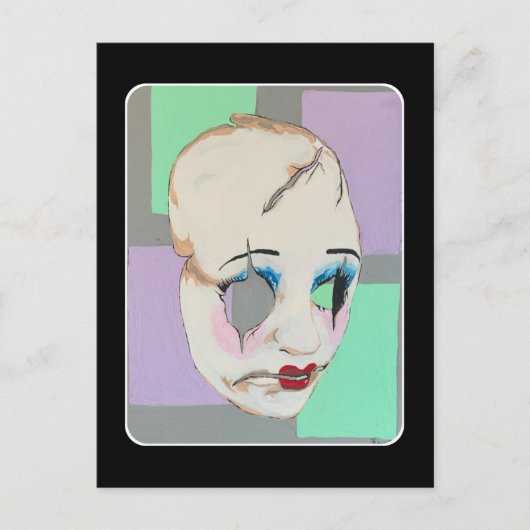 'Uncanny Valley' Schilderij op een Briefkaart (Voorkant)