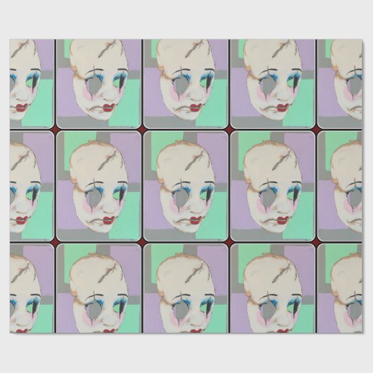 'Uncanny Valley' Schilderij op een Cadeaupapier (Vlak)