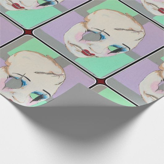 'Uncanny Valley' Schilderij op een Cadeaupapier (Hoek)