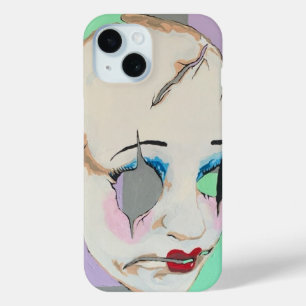 'Uncanny Valley' Schilderij op een iPhone 15 Case