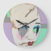 'Uncanny Valley' Schilderij op een Grote Klok (Voorkant)