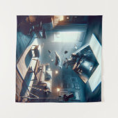 Uncanny zwevende woonkamer illusie wandkleed (Voorkant (horizontaal))