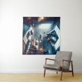 Uncanny zwevende woonkamer illusie wandkleed (In Situ (horizontaal))