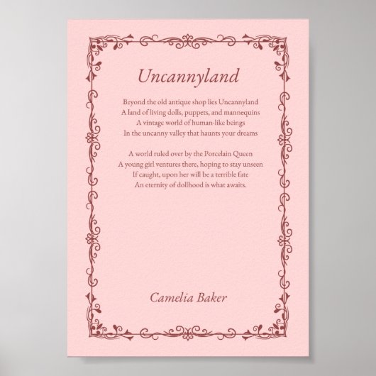 Uncannyland Poem Print (Voorkant)