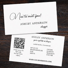 Uncensed Simple Vlogger Social Media QR Code Visitekaartje