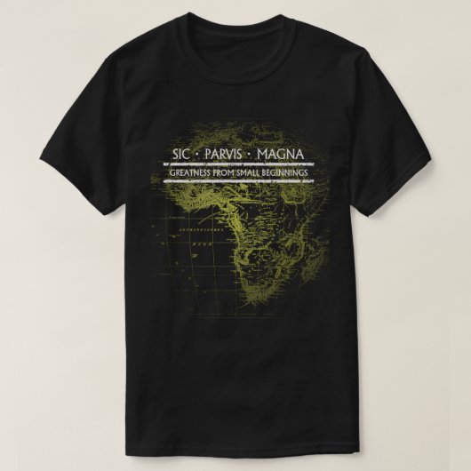 Uncharted SIC PARVIS MAGNA Black T-shirt (Design voorkant)