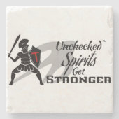 Unchecked Spirits Get Stronger - Shot glass Stenen Onderzetter (Voorkant)