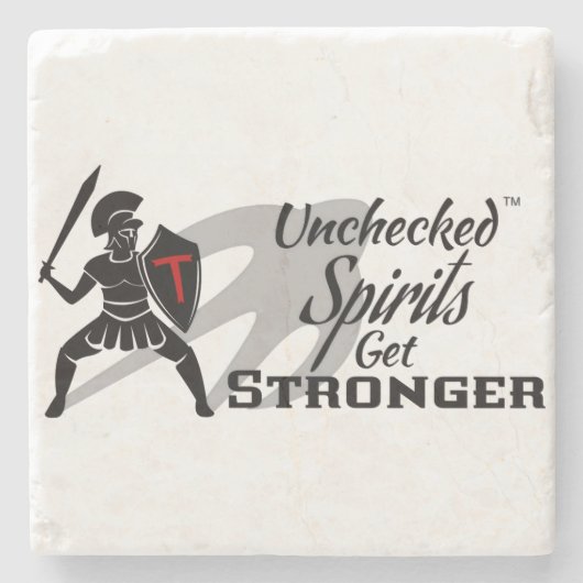 Unchecked Spirits Get Stronger - Shot glass Stenen Onderzetter (Voorkant)