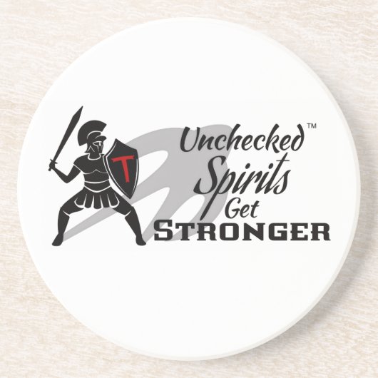 Unchecked Spirits Get Stronger - Shot glass Zandsteen Onderzetter (Voorkant)