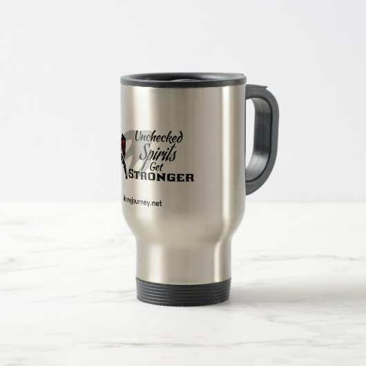 Unchecked Spirits Silver Mug Reisbeker (Voorkant rechts)