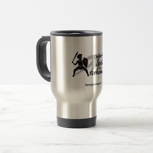 Unchecked Spirits Silver Mug Reisbeker (Voorkant links)