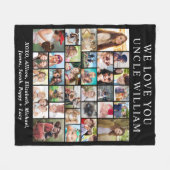Uncle 30 Fotocollage Zwart Fleece Deken (Voorkant (Horizontaal))