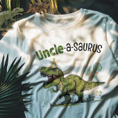 Uncle-a-saurus Dinosaur Thema Kinderverjaardagsfee T-shirt