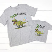 Uncle-a-saurus Dinosaur Thema Kinderverjaardagsfee T-shirt
