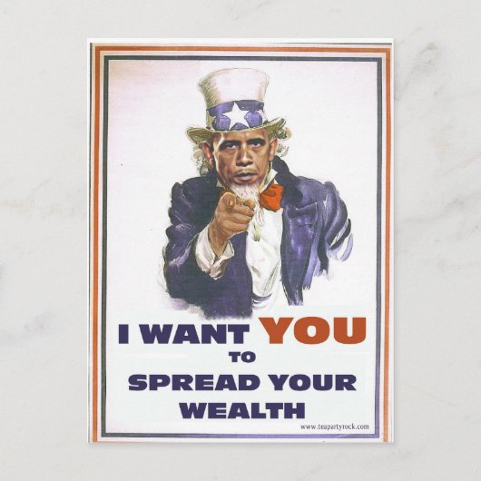 UNCLE BARACK WIL DAT U HET GEZONDHEID VERSPREID BRIEFKAART (Voorkant)