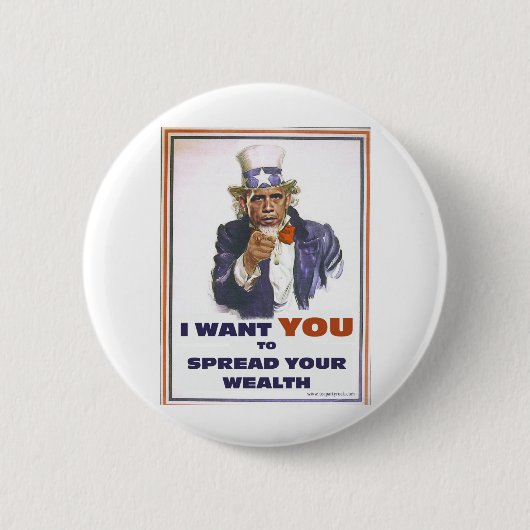UNCLE BARACK WIL DAT U HET GEZONDHEID VERSPREID RONDE BUTTON 5,7 CM (Voorkant)