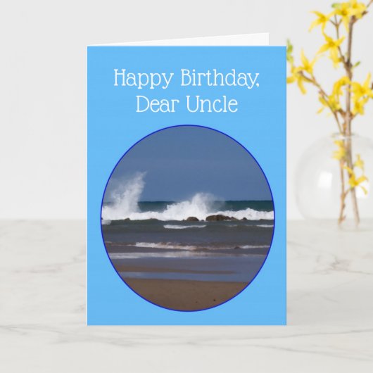 Uncle Birthday Card Ocean Design Kaart (Gele Bloem)