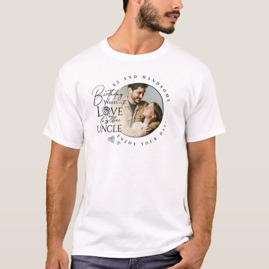 Uncle Birthday Minimalist Design T-shirt (Voorkant)
