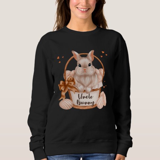 Uncle Bunny Cute Pastel Matching Family Easter Rab Trui (Voorkant)