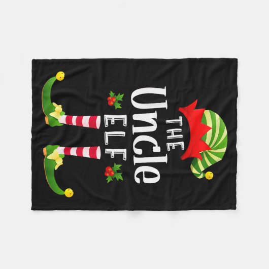 Uncle Christmas Elf Matching Pajama X-mas Party  Fleece Deken (Voorkant (Horizontaal))