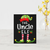Uncle Christmas Elf Matching Pajama X-mas Party Kaart (Gele Bloem)