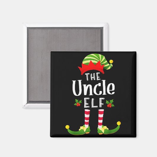 Uncle Christmas Elf Matching Pajama X-mas Party  Magneet (Voorkant / Achterkant)