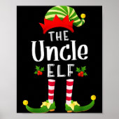 Uncle Christmas Elf Matching Pajama X-mas Party  Poster (Voorkant)