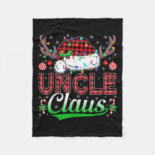 Uncle Claus Christmas Lights Matching Family Xmas Fleece Deken (Voorkant)
