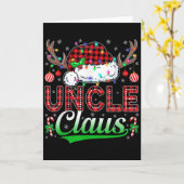 Uncle Claus Christmas Lights Matching Family Xmas  Kaart (Gele Bloem)