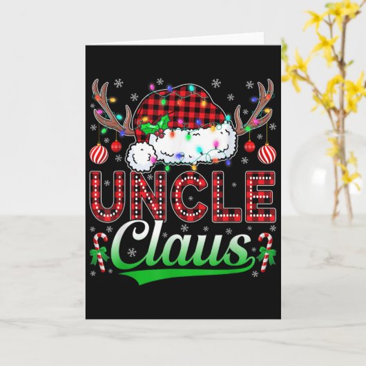 Uncle Claus Christmas Lights Matching Family Xmas  Kaart (Gele Bloem)