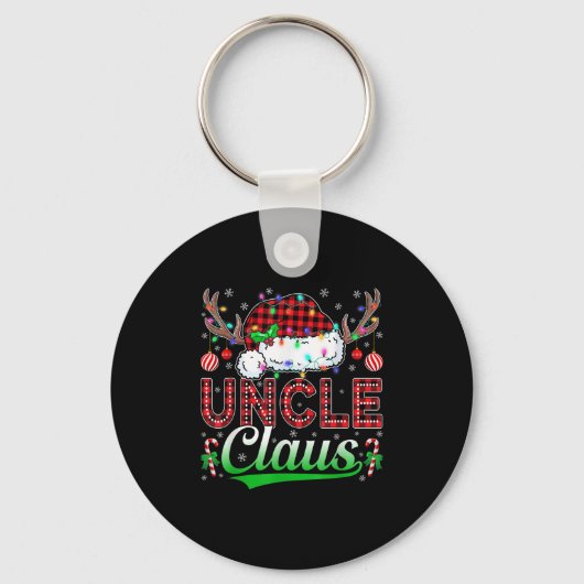 Uncle Claus Christmas Lights Matching Family Xmas  Sleutelhanger (Voorkant)