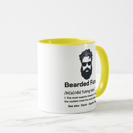 Uncle Definition Funny Bearded Funcle Mok (Voorkant rechts)