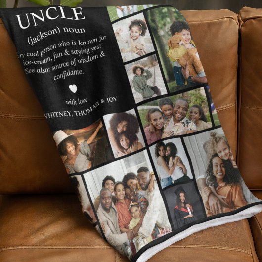 Uncle Definition Photo Collage Fleece Deken