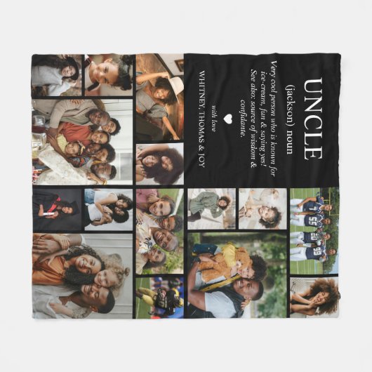 Uncle Definition Photo Collage Fleece Deken (Voorkant (Horizontaal))