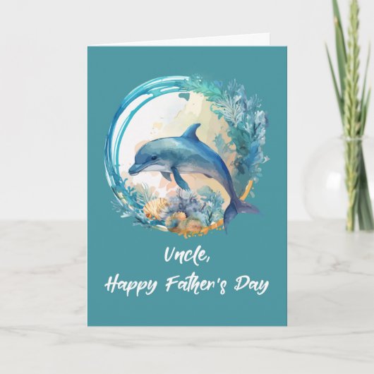 Uncle Dolphin Vaderdag Ocean Waves of Life Kaart (Voorkant)