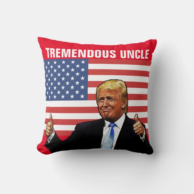 UNCLE DONALD TRUMP PILLOW FOR TREMENDOUS UNCLE KUSSEN (Voorkant)