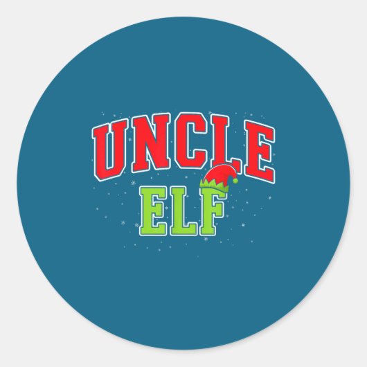 Uncle Elf Christmas Family Matching Group Xmas Unc Ronde Sticker (Voorkant)