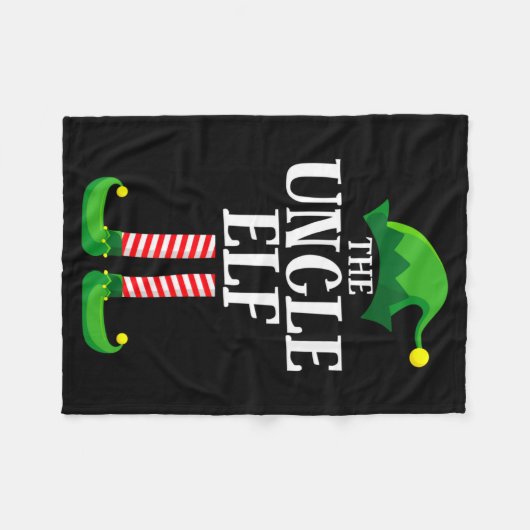 Uncle Elf Matching Family Christmas Party Pajama  Fleece Deken (Voorkant (Horizontaal))