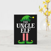 Uncle Elf Matching Family Christmas Party Pajama Kaart (Gele Bloem)
