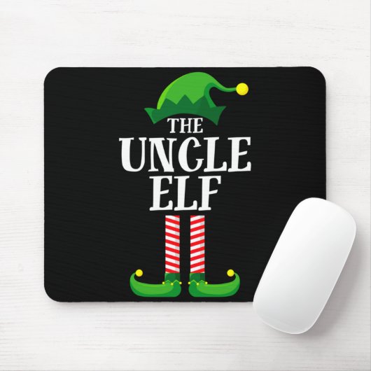 Uncle Elf Matching Family Christmas Party Pajama Muismat (Met muis)